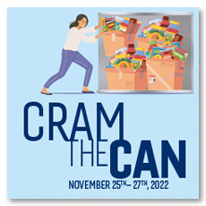 Cram the Can banner and outdoor mural
